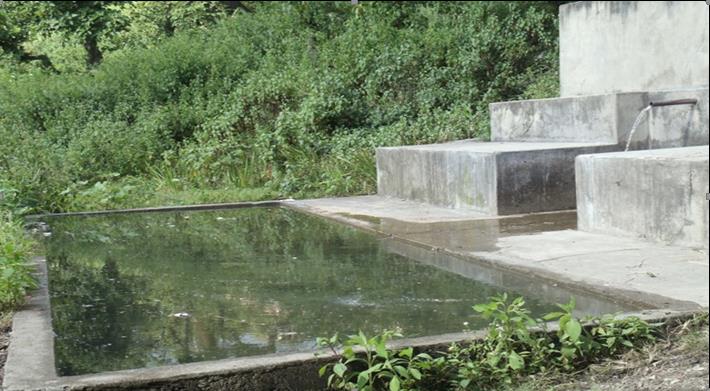 Stone water tank in the hills