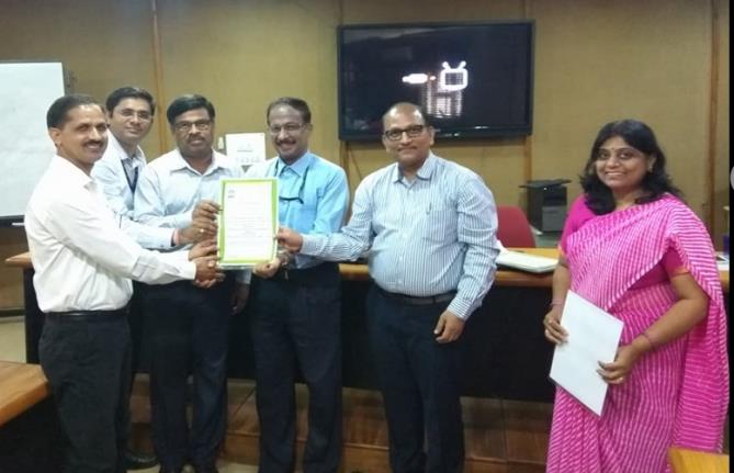 Receiving a certificate at CCS NIAM, Jaipur